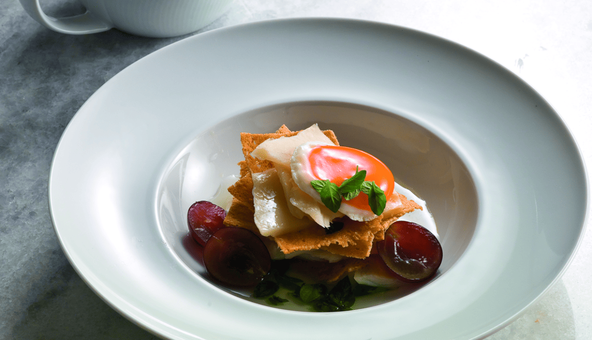 Poejada de Bacalhau com Uvas Frescas